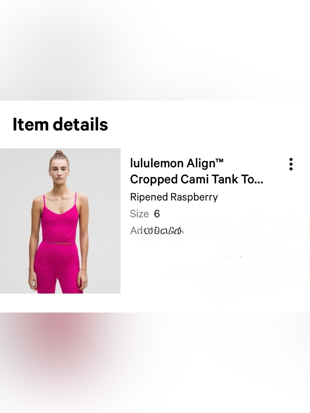 lululemon Align Cropped Cami Tank Top in Raspberry Pink
